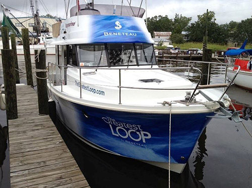The Beneteau Swift 34 docked for the night on the last half of the Greatest Loop Cruise.